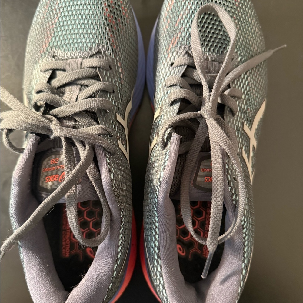 ASICS Blue and Red Athletic Sneakers